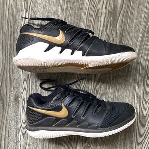 Nike zoom air vapor x 8.5 womens black gold